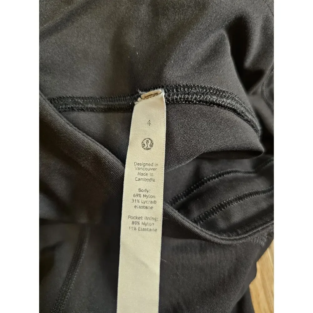 Lululemon Fast Free Cropped Leggings Black Women's Size 4‎